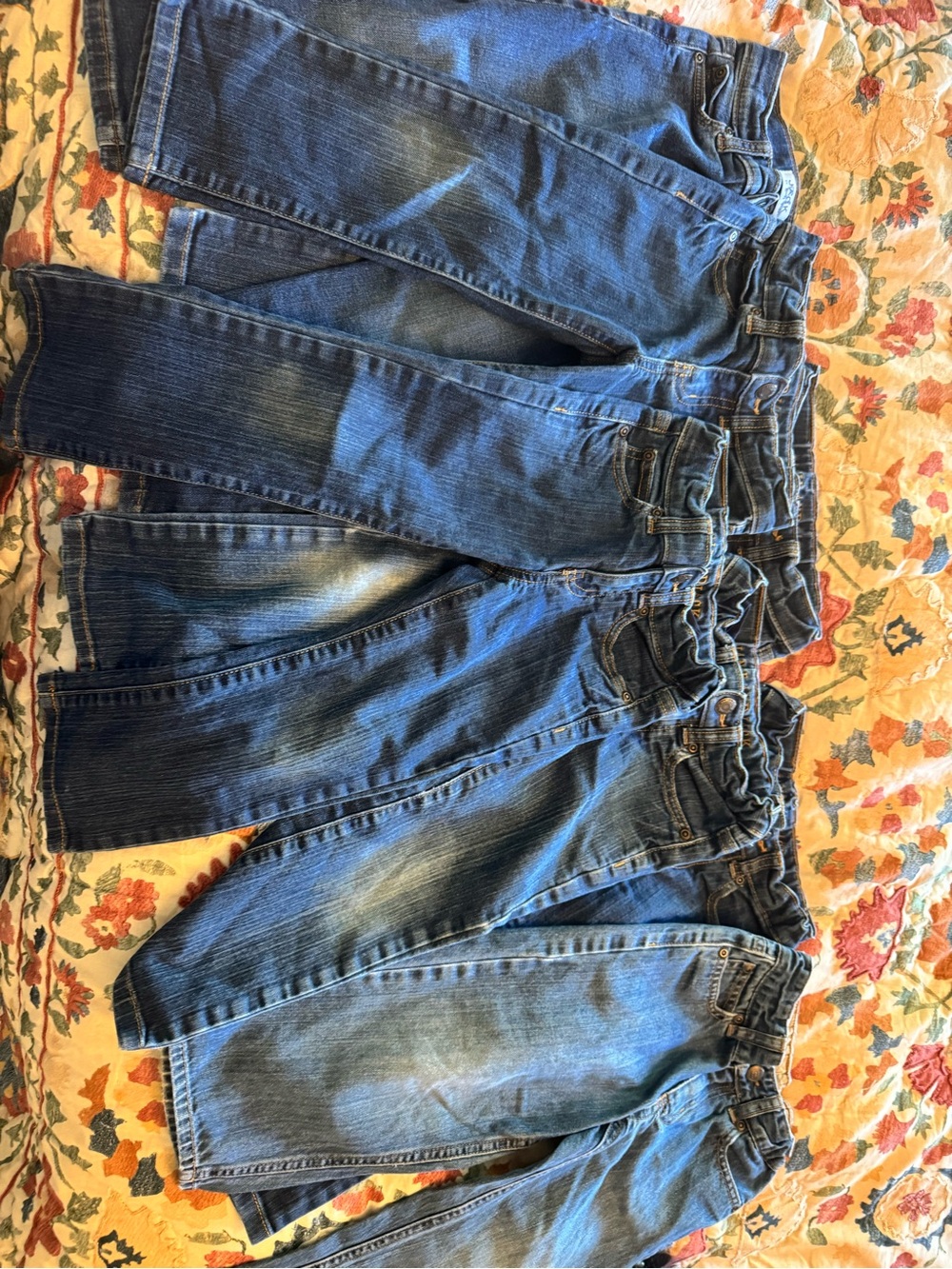 Size 3 Janie and Jack lot of 7 boys blue jeans denim